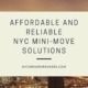 Affordable and reliable NYC Mini-move Solutions